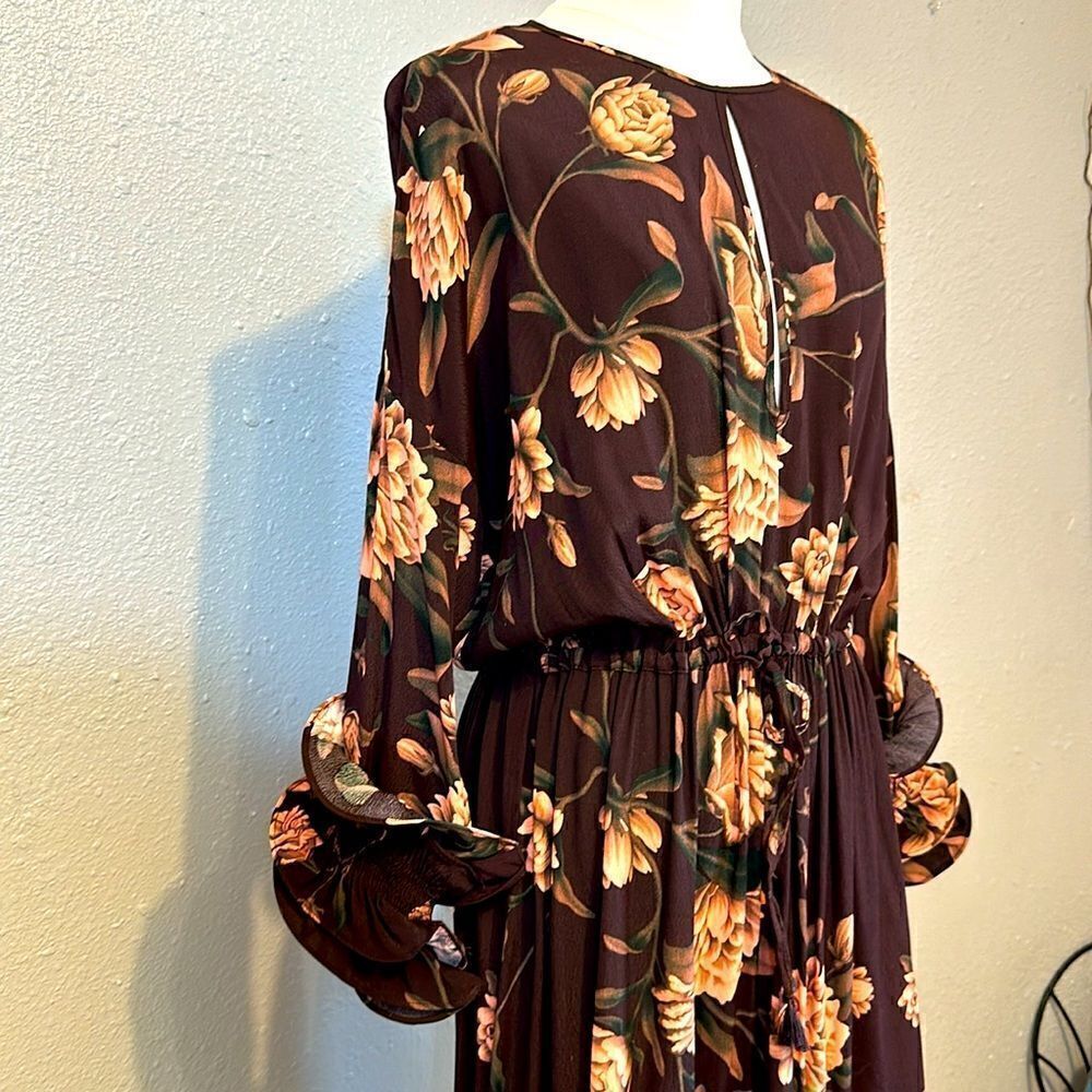 Johanna Ortiz x H&M flounced crepe women’s midi dress size S - Picture 5 of 12